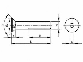 Skrutka zápustná inbus DIN 7991 M10x40-8.8 pozink