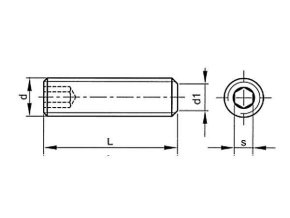Skrutka nastavovacia plochá - inbus DIN 913 M16x45