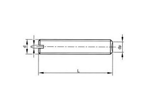 Skrutka nastavovacia plochá - drážka DIN 551 M10x45
