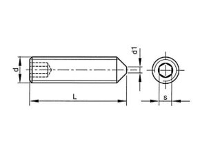 Skrutka stavacia s hrotom-inbus DIN 914 M14x16