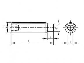 Skrutka stavacia s čapíkom-inbus DIN 915 M14x1,50x30