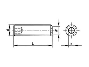 Skrutka stavacia s jamkou-inbus DIN 916 M12x45