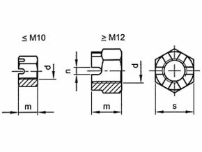 Matica korunková DIN 935 M12x1,25 |08|