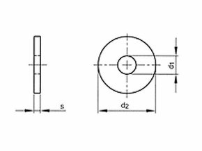 Podložka karosárska 4,3x25x1,25 pozink