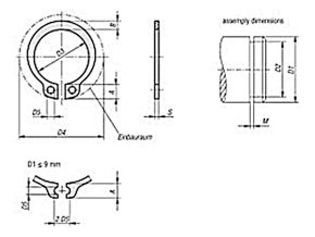 Poistný krúžok na hriadeľ DIN 471 - 155 mm