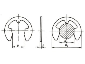Poistný krúžok strmeňový DIN 6799 - 2,3 nerez A1