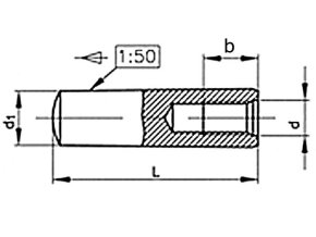 Kolík kužeľový vnútorný závit DIN 7978 5x30