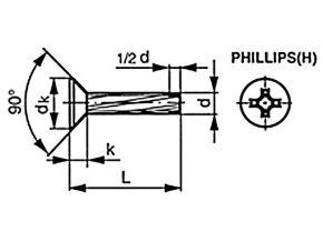 Skrutka závitorezná záp.phillips DIN 7516D M6x16 pozink