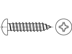 Skrutka samorezná phillips DIN 7981C 4,8x22 pozink