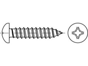 Skrutka samorezná phillips DIN 7981C 6,3x25 pozink