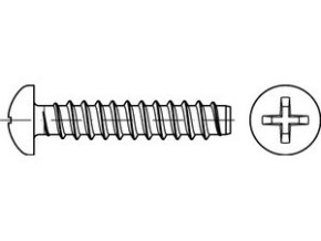 Skrutka samorezná tupá phillips DIN 7981F 4,2x6,5 pozink