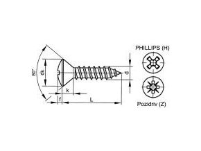 Skrutka samorezná čoč.phillips DIN 7983C 2,9x6,5 pozink