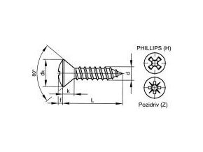 Skrutka samorezná čoč.phillips DIN 7983C 2,9x13 pozink