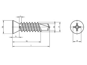 Skrutka TEX zápustná phillips DIN 7504P 4,2x45 pozink