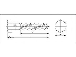 Vrut do dreva šesťhranná hlava DIN 571 12x180 nerez A2