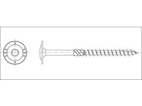 Vrut konštrukčná tanierová hlava TORX30 6,0x030 zinok biely