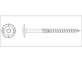 Vrut konštrukčná tanierová hlava TORX30 6,0x060 zinok žltý