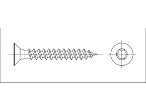 Vrut zápustná TORX 3,5x20 zinok žltý