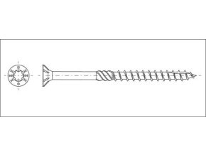 Vrut konštrukčná zápustná TORX30 6,0x100 zinok žltý