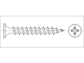 Vrut sadrokartón zápustný dvojchodý 4,8x110 fosfát