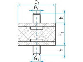 Silentblok typ 1 - 40x35 M10x28