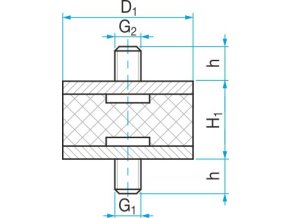 Silentblok typ 1 - 60x45 M12x33