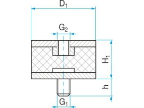 Silentblok typ 2 - 100x50 M16x41