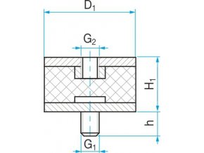 Silentblok typ 2 - 50x20 M10x30