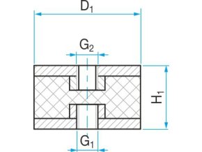 Silentblok typ 3 - 100x50 M12 - 60Sha tvar 163.12