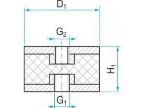 Silentblok typ 3 - 50x50 M8