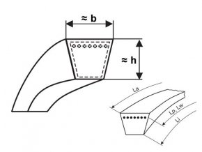 Klinový remeň 8x1300 X Li - X8x1319 Lw PP Profi-X Rubena