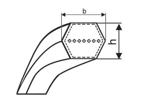 Klinový remeň obojstranný HAA 2667 Lw AA 103" optibelt DK