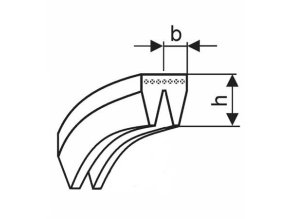 Remeň viacklinový 2 PJ 314 (124-J) Hutchinson Poly-V