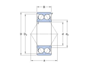 SKF 3310 A guličkové ložisko s kosouhlým stykom