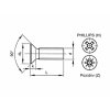 Skrutka zápustná phillips DIN 965 M10x60 pozink
