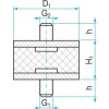 Silentblok typ 1 - 10x10 M3x6