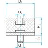 Silentblok typ 2 - 100x50 M16x41