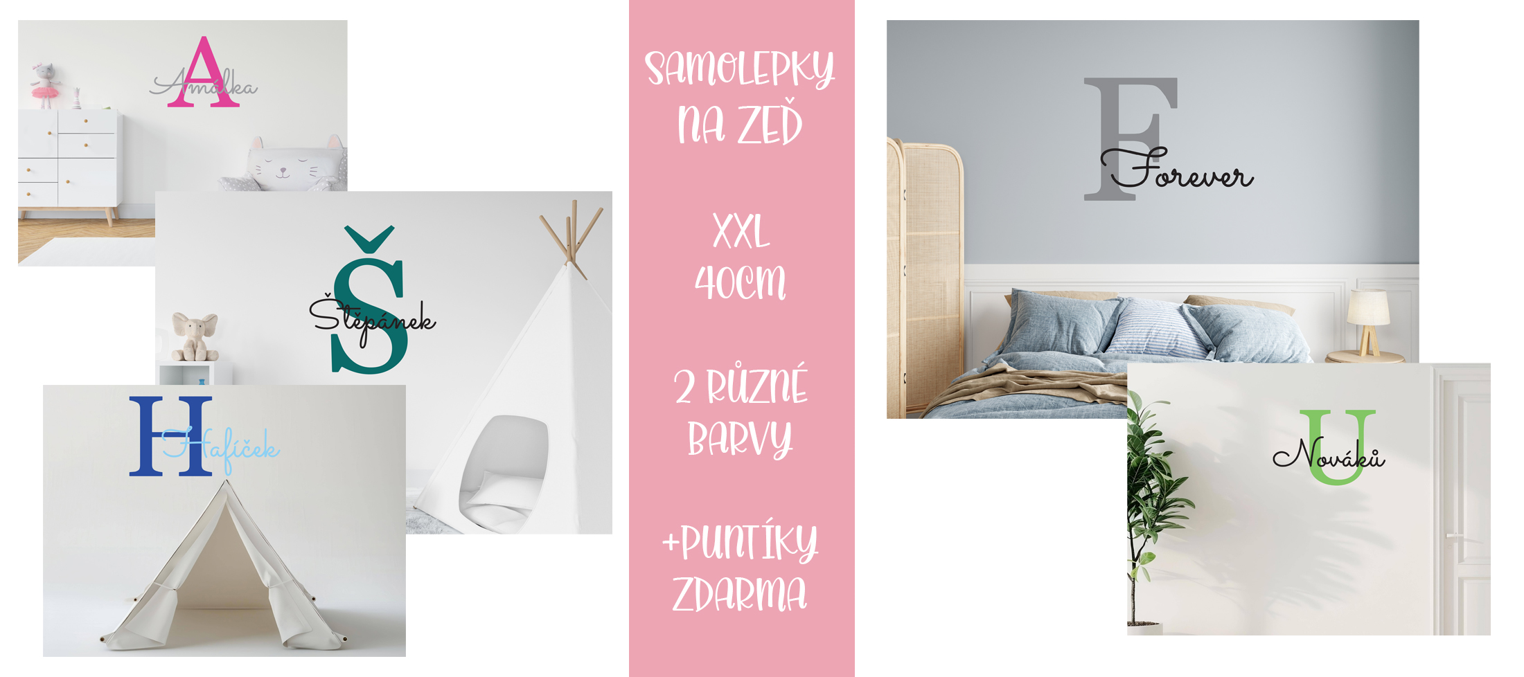 Vlastní jméno - samolepky na zeď