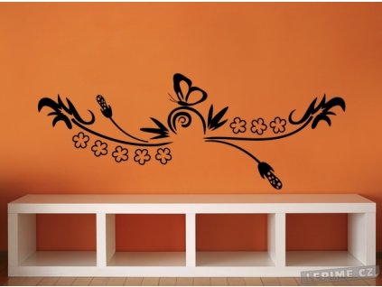 Motýl v květech (Barva 070 - Černá, Velikost 100x40cm)