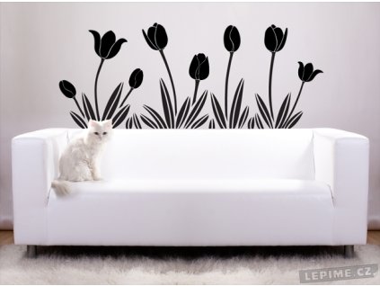 Tulipány (Barva 070 - Černá, Velikost 100x40cm)