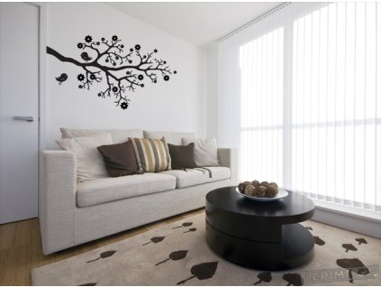 Jabloňová větvička (Barva 070 - Černá, Velikost 90x50cm, Varianta Levá)