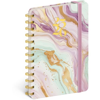 spiralovy 18mesicni diar petito ruzovy mramor 2025 2026 13 x 18 cm 238009 44