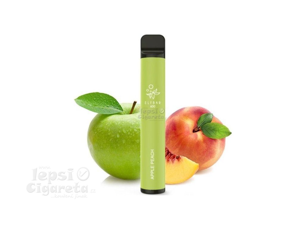 ELF BAR 600, jednorázová e-cigareta, Apple Peach