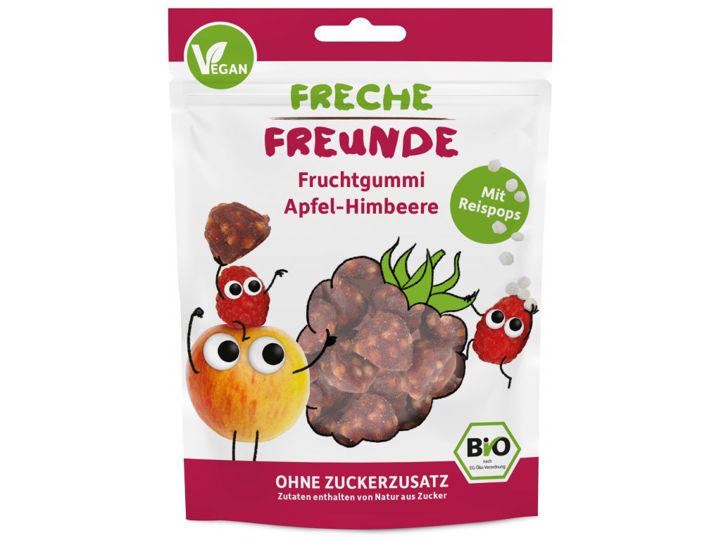 Freche Freunde - BIO Ovocné želé - Jablko, malina, rýžové kuličky 30g