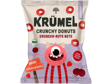 Krümel BIO Křupavé donuty Jahoda a řepa 20g