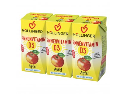 Hollinger Jablečný džus s neperlivou vodou a vitamín D3 3x200ml