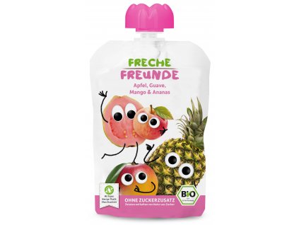 Freche Freunde - BIO Ovocná kapsička Jablko, guave, mango a ananas 100g