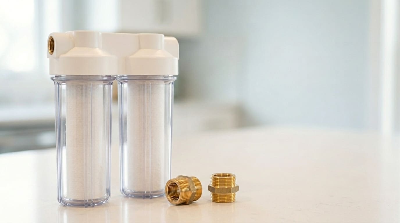 Připojení průtokového filtru: rozměry a redukce