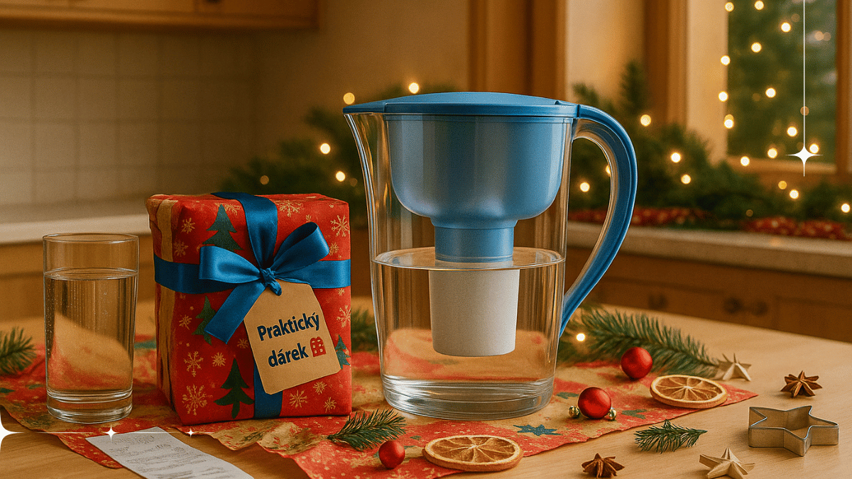 Praktické dárky na Vánoce – rozbalená filtrační konvice a náhradní patrony