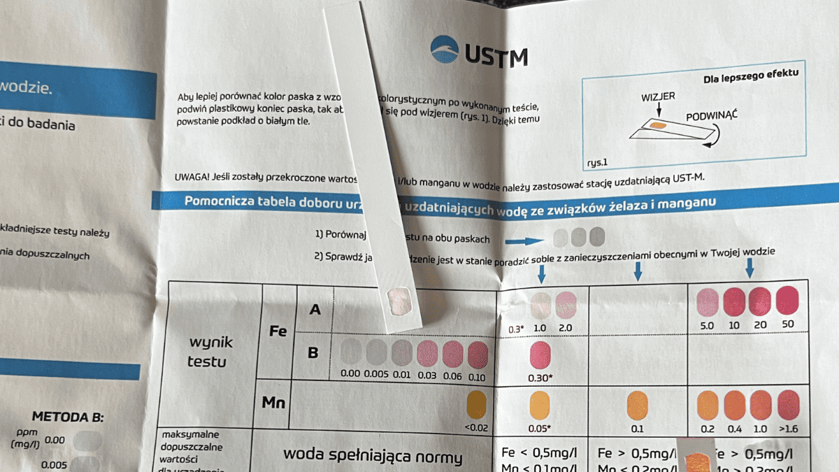Výsledek testu železa USTM TEST-4 porovnaný s originální stupnicí metody B